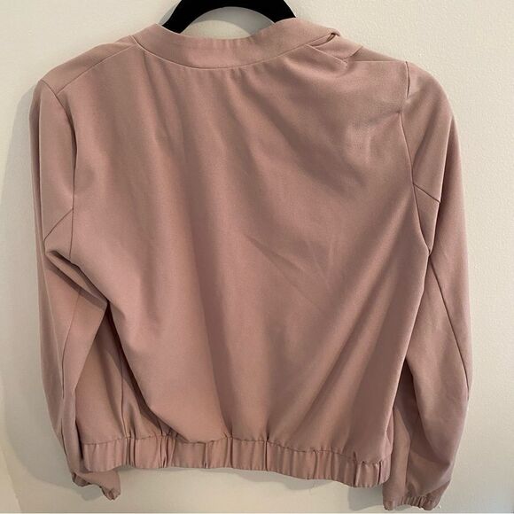 𝅺dynamite Casual Blazer Bomber with Gold Accent in Light Pastel Pink • size XS - Picture 2 of 6